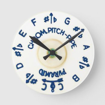 Pitch Pipe Round Clock by BarbeeAnne at Zazzle
