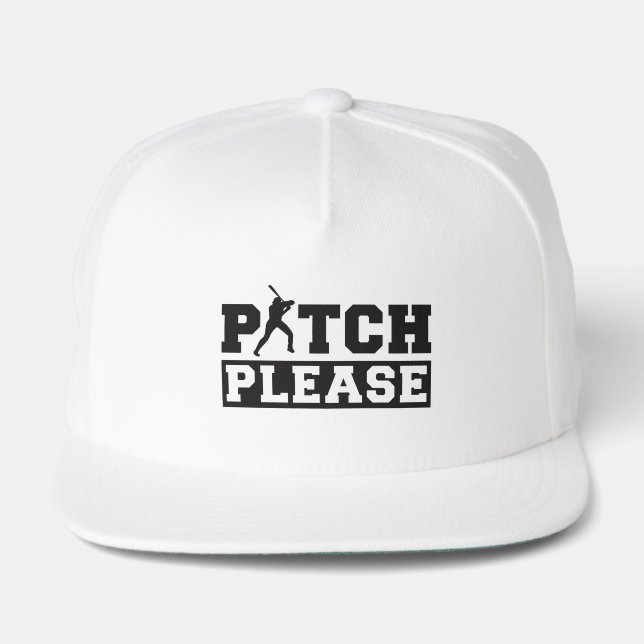 Pitch Please – Funny Softball|Baseball Quote Snap Back Hat (Front)