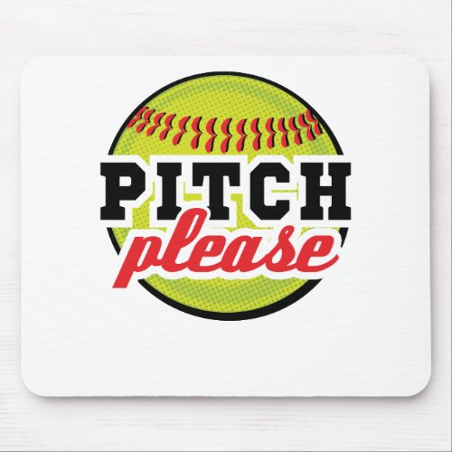 Pitch Please Funny Softball Player Batter Mouse Pad