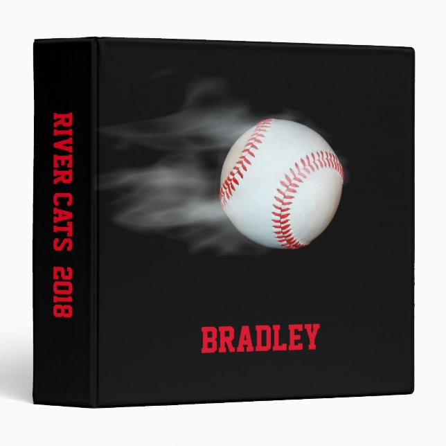 Pitch The Ball Baseball Editable Personalized Binder (Front/Spine)