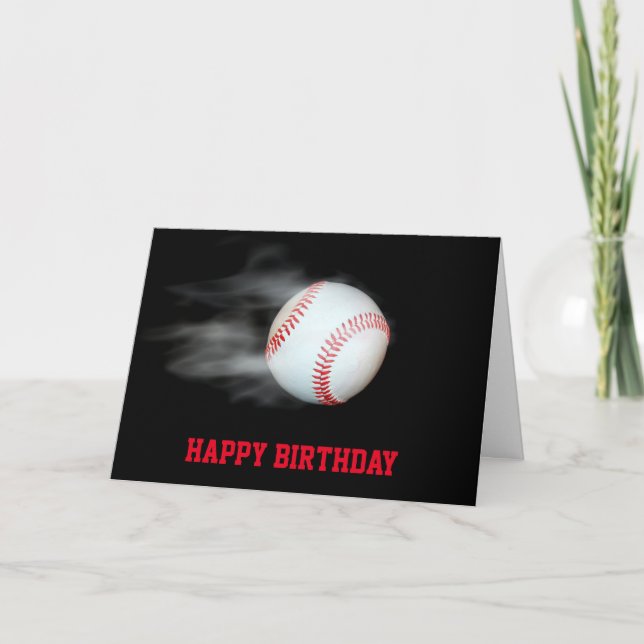 Pitch The Ball Baseball Team Player Personalized Card (Front)