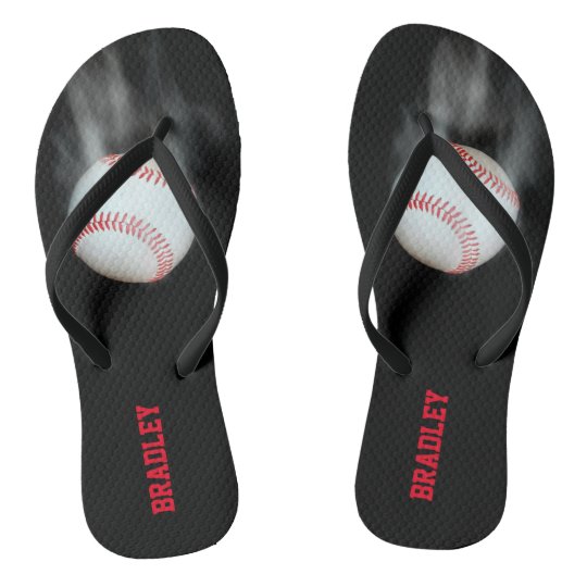 personalized baseball flip flops