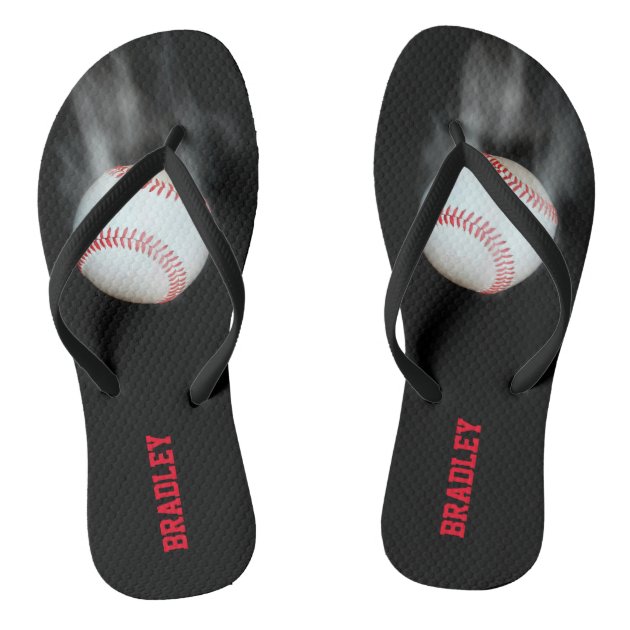 baseball flip flops personalized