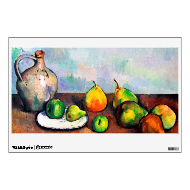 Pitcher and Fruit, Paul Cezanne Wall Decal (Front)