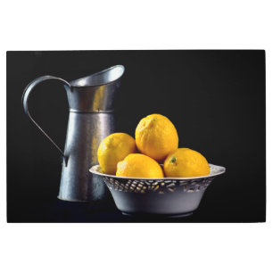 Pitcher and Lemons Metal Wall Art