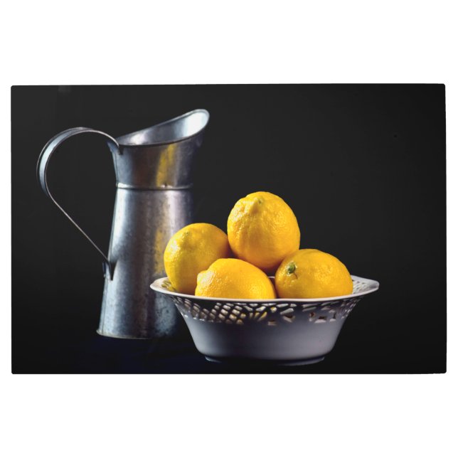 Pitcher and Lemons Metal Wall Art (Front)