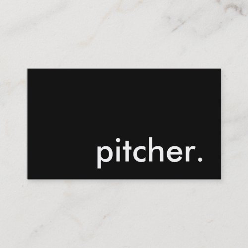 pitcher business card