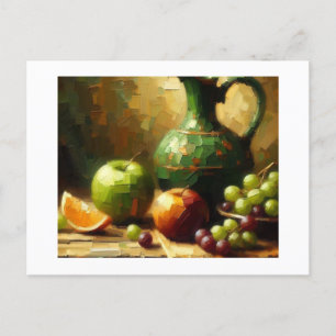 Pitcher, Grapes and Apples, Postcard