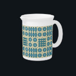 Pitcher, Jug Welsh Tapestry Pattern Navy on Sable Beverage Pitcher<br><div class="desc">A chic little china Jug or Pitcher,  with a pattern of traditional Welsh Tapestry motifs in Navy Blue on a Sable background.</div>