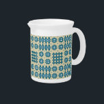 Pitcher, Jug Welsh Tapestry Pattern Navy on Sable Beverage Pitcher<br><div class="desc">A chic little china Jug or Pitcher,  with a pattern of traditional Welsh Tapestry motifs in Navy Blue on a Sable background.</div>