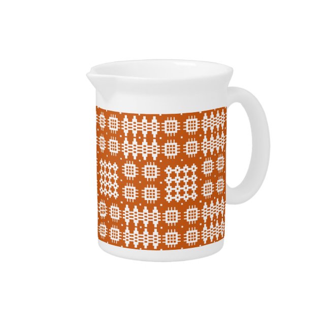 Pitcher or Jug: Welsh Tapestry Pattern, Brick Red (Right)