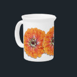Pitcher - Orange Zinnia<br><div class="desc">The zinnia plant, both flowers and leaves, were used by many southwestern tribes as medicinal and ritual herbs. Some have said that the Navajo tribe considers the zinnia one of the sacred life medicines. Still other, Pueblo, tribes are thought to believe the zinnia a symbol of wisdom. We do know,...</div>