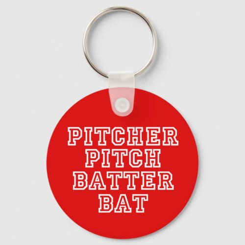 Pitcher Pitch Batter Bat Baseball Keychain