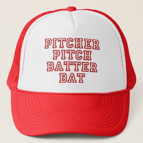 Pitcher Pitch Batter Bat Baseball Trucker Hat