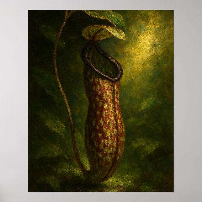 Pitcher Plant: Toxic Elegance Impressionist Art Poster (Front)