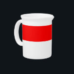 Pitcher with flag of Indonesia<br><div class="desc">Celebrate the colors of Indonesia with this eye-catching pitcher featuring the bold and simple design of the Indonesian flag. This practical and patriotic pitcher displays the iconic red and white bicolor in a clean, modern layout that adds cultural flair to your kitchen, dining table, or event space. Perfect for everyday...</div>