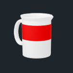 Pitcher with flag of Indonesia<br><div class="desc">Celebrate the colors of Indonesia with this eye-catching pitcher featuring the bold and simple design of the Indonesian flag. This practical and patriotic pitcher displays the iconic red and white bicolor in a clean, modern layout that adds cultural flair to your kitchen, dining table, or event space. Perfect for everyday...</div>