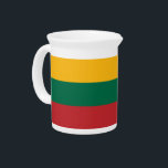 Pitcher with flag of Lithuania<br><div class="desc">Add a vibrant splash of Lithuanian pride to your gatherings with this beautifully designed pitcher featuring the flag of Lithuania! This pitcher is a perfect blend of practicality and patriotism. The iconic yellow, green, and red stripes of the Lithuanian flag are prominently displayed, making it a striking and meaningful piece...</div>