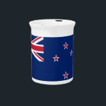 Pitcher with flag of New Zealand<br><div class="desc">Pour in style and celebrate national pride with this striking pitcher featuring the flag of New Zealand. Designed with a bold display of the Union Jack and the four red stars of the Southern Cross on a deep blue field, this patriotic piece brings a touch of Kiwi spirit to any...</div>