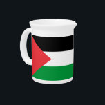 Pitcher with flag of Palestine<br><div class="desc">Serve beverages with pride using this stylish pitcher featuring the flag of Palestine! Crafted from durable glass, this pitcher prominently displays the bold red, white, black, and green of the Palestinian flag, turning every pour into a celebration of heritage and unity. Its generous 2‑quart capacity makes it perfect for water,...</div>