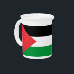 Pitcher with flag of Palestine<br><div class="desc">Serve beverages with pride using this stylish pitcher featuring the flag of Palestine! Crafted from durable glass, this pitcher prominently displays the bold red, white, black, and green of the Palestinian flag, turning every pour into a celebration of heritage and unity. Its generous 2‑quart capacity makes it perfect for water,...</div>