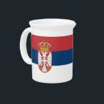 Pitcher with flag of Serbia<br><div class="desc">Add a touch of Serbian pride to your table with this elegant pitcher featuring the flag of Serbia! Designed for both style and practicality, this high-quality pitcher showcases the vibrant colors and emblem of the Serbian flag, making it a meaningful and eye-catching addition to any dining or kitchen setting. Whether...</div>