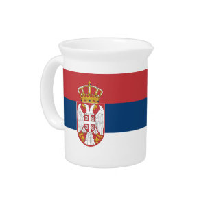 Pitcher with flag of Serbia