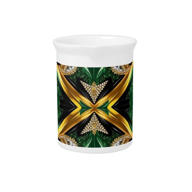 Pitcher with Jamaican Colors Design (Front)
