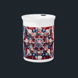 Pitcher with Norway Colors Design<br><div class="desc">Add a splash of Scandinavian style to your table with our pitcher featuring Norway Colors in a 3D effect abstract design! This elegant pitcher combines practicality with a striking artistic flair, showcasing the vibrant red, white, and blue of Norway in a mesmerizing 3D abstract pattern. Perfect for serving your favorite...</div>