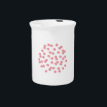Pitcher with red polka dots<br><div class="desc">The polka dots are drawn with red oil pastel on a white background. It’s a funny print for your kitchen.</div>