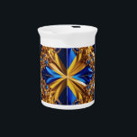 Pitcher with Sweden Colors Design<br><div class="desc">Serve in style with this stunning pitcher, showcasing the vibrant colors of Sweden in a luxurious precious gemstone 3D porcelain design. The pitcher combines the iconic blue and yellow colors of Sweden, artistically rendered through a shimmering gemstone effect that captures light and creates a breathtaking visual appeal. Its modern 3D...</div>