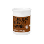 Geniet elke dag van een ander         dagmenu  Pitchers