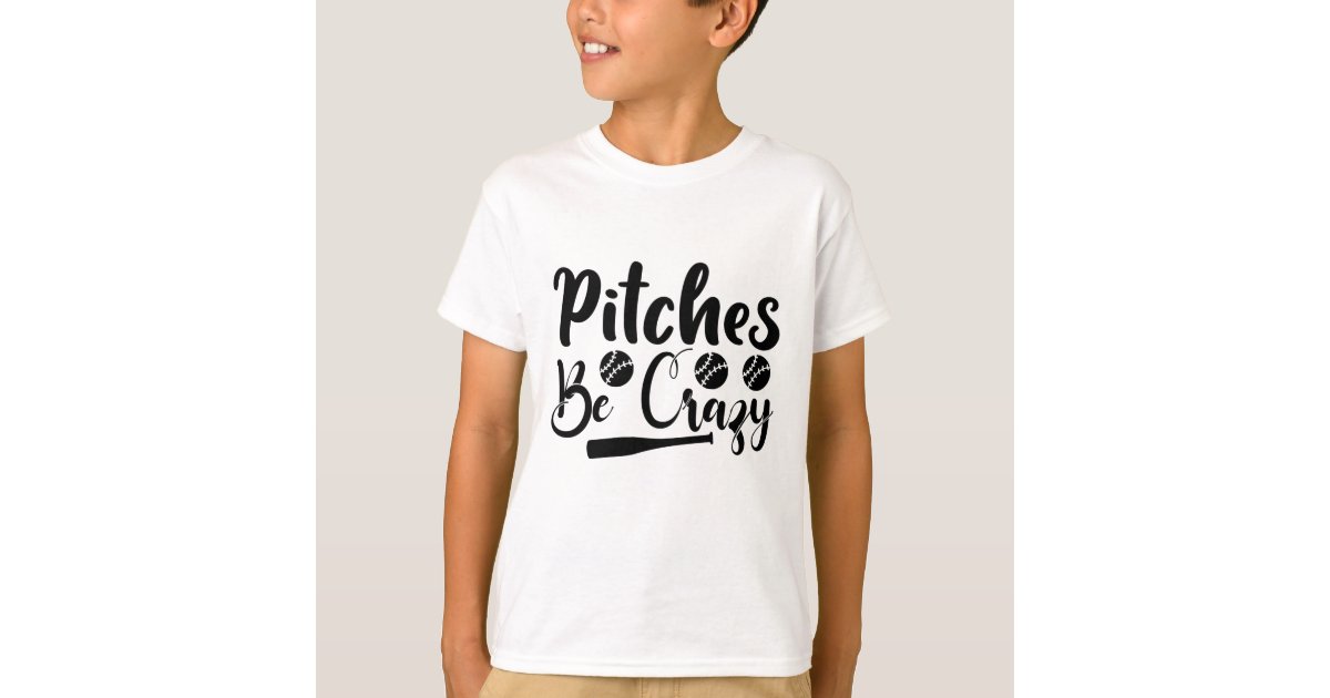  Pitches Be Crazy Softball Pitcher T Shirt : Clothing