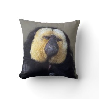 Pithecia pithecia throw pillow