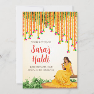 Pithi invitations Digital Haldi invitations Haldi