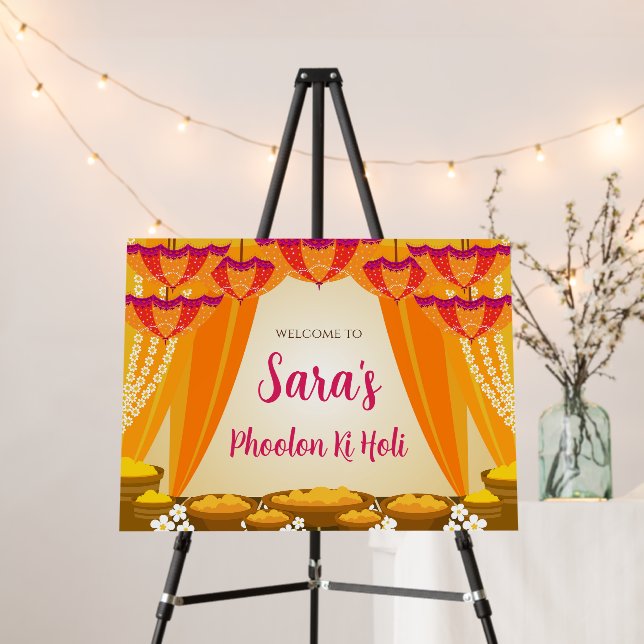 Pithi welcome signs as Haldi decoration (In Situ (Stand))