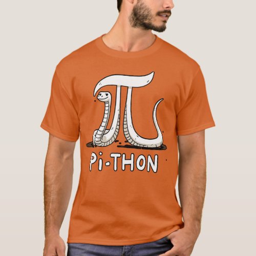 PiThon Pi Python Back Print T_Shirt