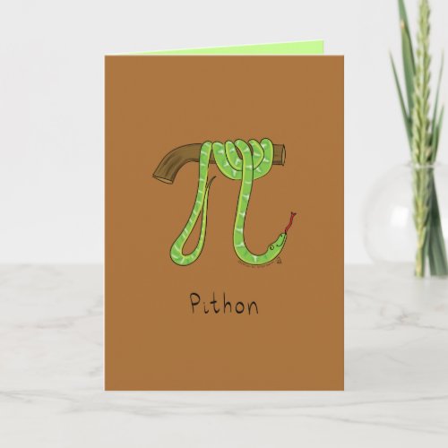 Pithon Python Snake _ Pi Day Math Greeting Card