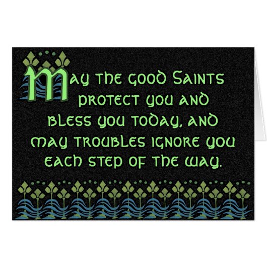 Pithy Irish Blessing Card - Customizable on inside (Front Horizontal)