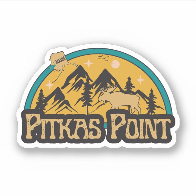 Pitkas Point, Alaska Sticker (Front)