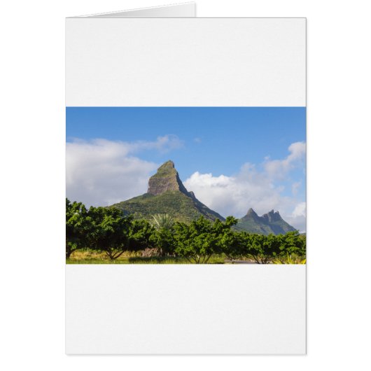 Piton de la Petite mountain in Mauritius panoramic Cards (Front)