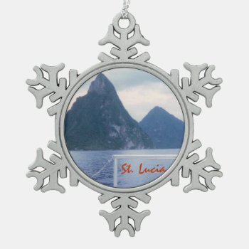 Pitons From The Sea Snowflake Pewter Christmas Ornament by h2oWater at Zazzle