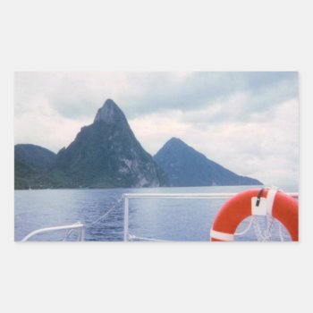 Pitons From The Sea Sticker by h2oWater at Zazzle