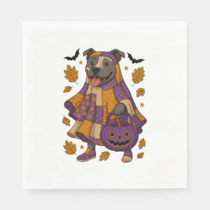 Pitpull Dog Ghost Halloween Napkins