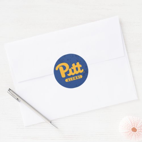 Pitt Alumni Distressed Classic Round Sticker