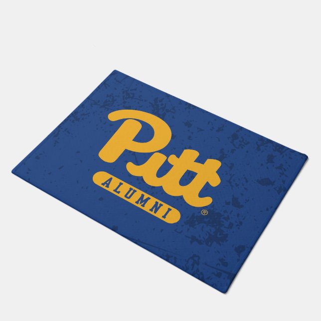 Pitt Alumni Distressed Doormat (Angled)
