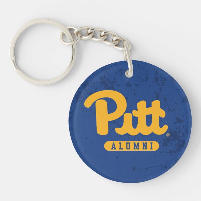 Pitt Alumni Distressed Keychain (Front)