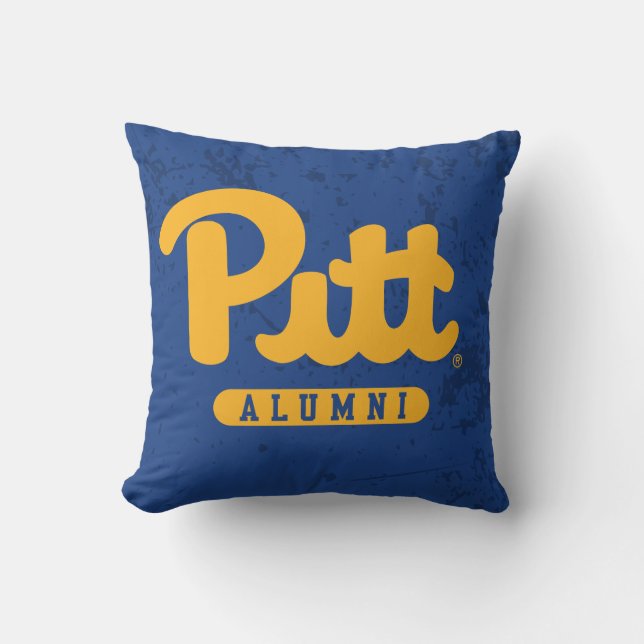 Pitt Alumni Distressed Throw Pillow (Front)