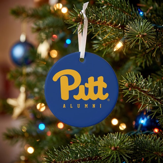 Pitt Alumni Metal Ornament (Simulated ornament on Christmas Tree)