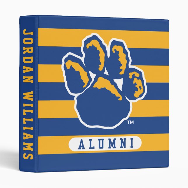 Pitt Alumni Stripes 3 Ring Binder (Front/Spine)